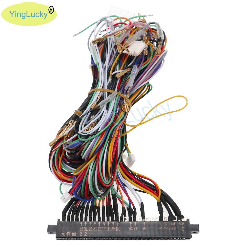 Jamma 28-Pin Harness with 5 and 6 Action Button Wires for Arcade Games Sanwa Joysticks Arcade Game Cabinets / Pandora Boxes 2.8mm button line