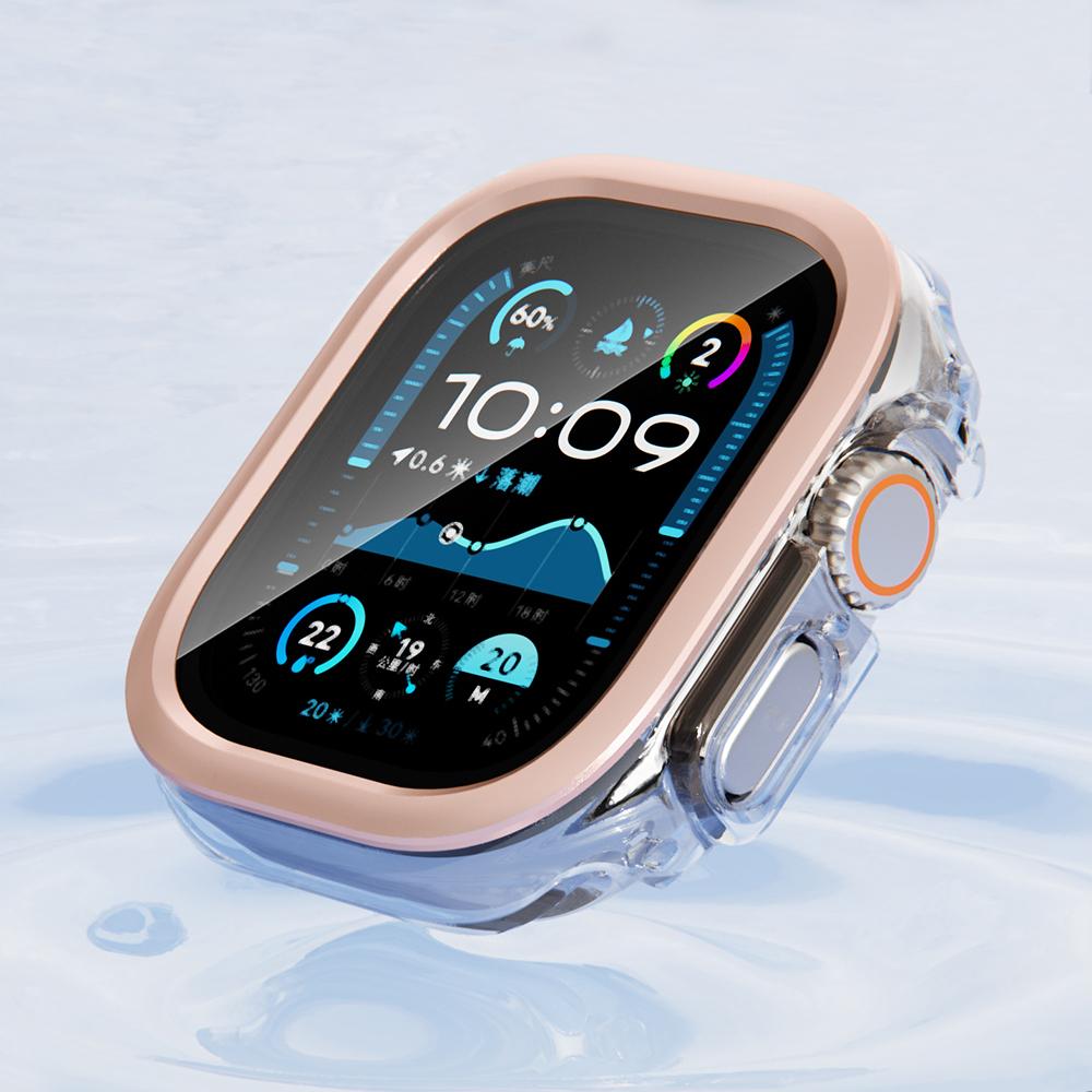 Metal+PC Case For Apple Watch Ultra 2 3 49mm 10 11 46mm 42mm Waterproof HD Tempered Glass Bumper Cover iWatch Screen Protector