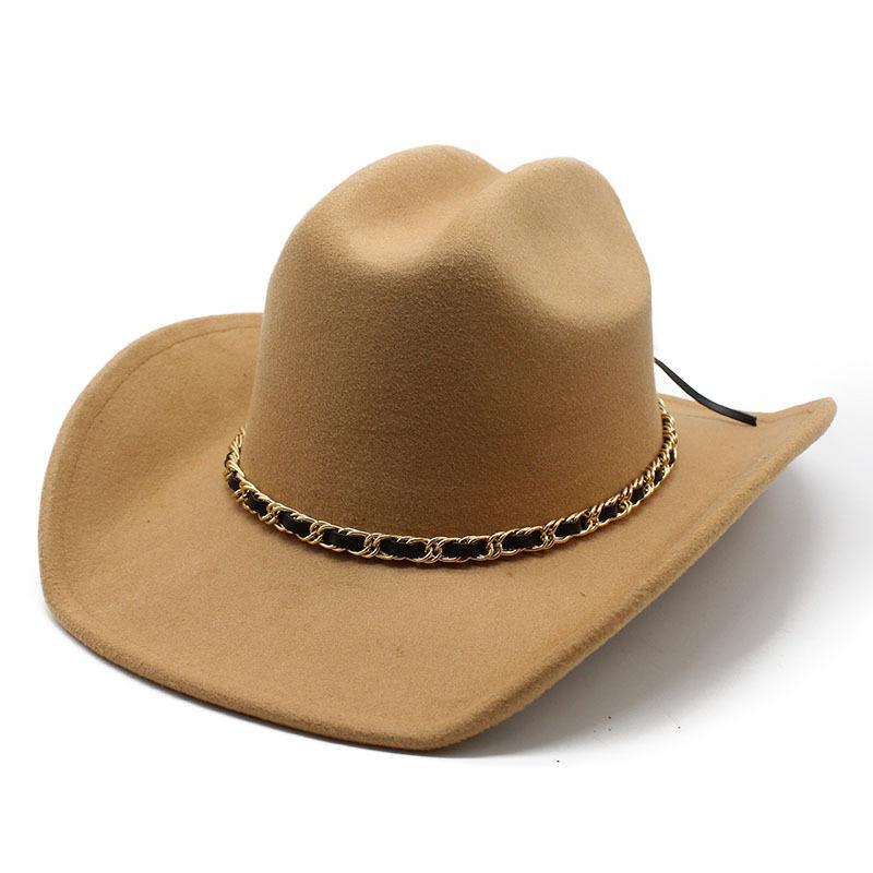 Versatile Casual Denim Big Eave Hat Retro Woolen Top Hat For Men And Women Couple Hat