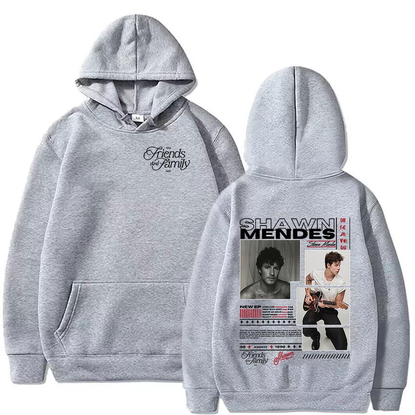 Rapper Shawn Mendes Tour 2025 Album Graphic Hooded Men's Vintage Oversized Pullover Sweatshirt Hip Hop Gothic Hoodies Streetwear