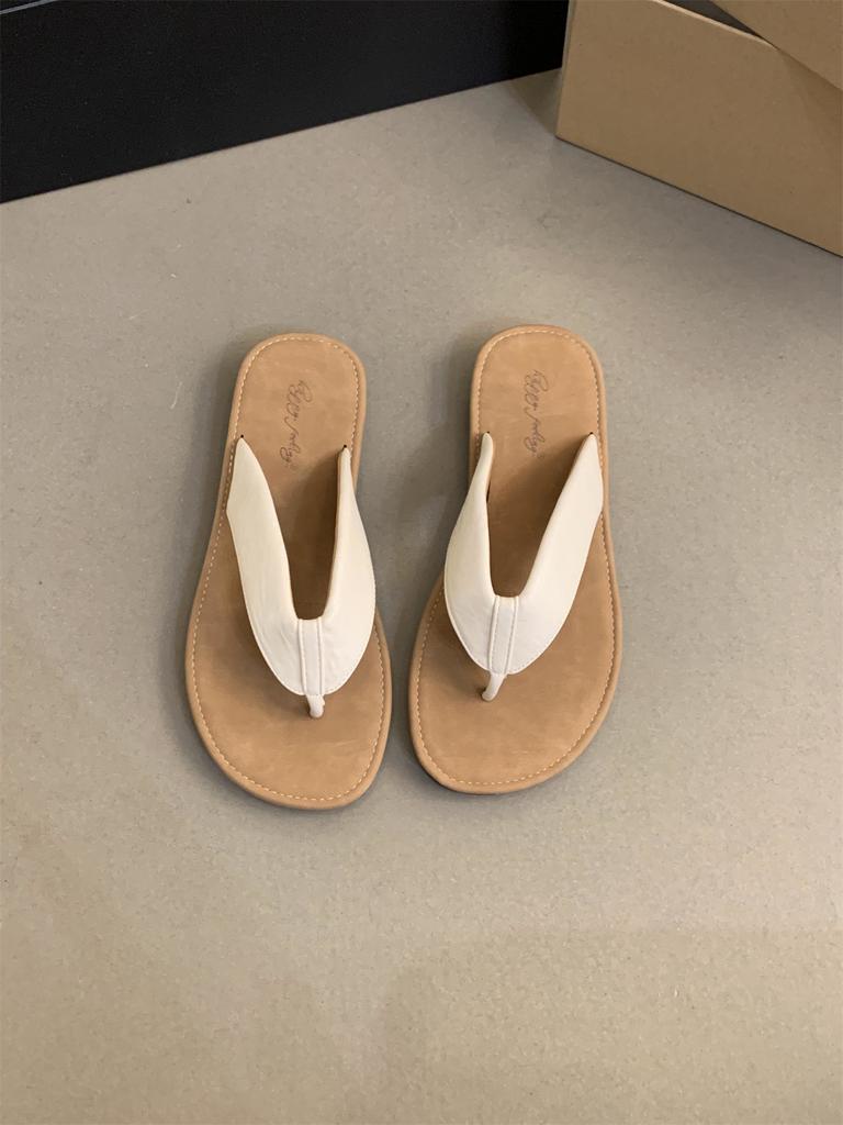 Mezzanine Slippers Women Wear New Korean Version of Retro Flip-flops Vacation Fairy Wind Seaside Flat Beach Shoes In Summer