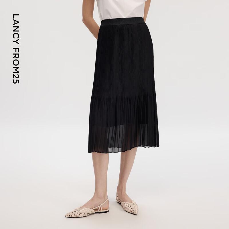 Lanzhi Pleated A-line Midi Skirt