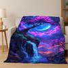 Tree of Life Nordic Mythology Yggdrasil Nature Cartoon Flannel Blanket Soft Throw Blanket for Bedroom Living Room Bed Travel Kid