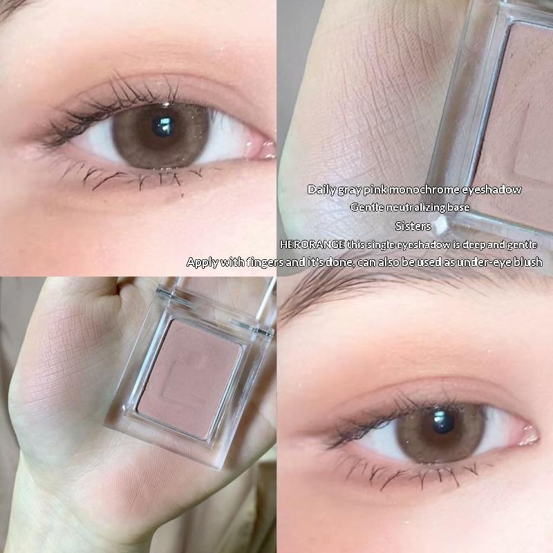 Mini Matte Eyeshadow Peach Pink Blush Nude Brown Face Contour Waterproof Long Lasting Glitter Matte Eyeshadow Primer Base Makeup