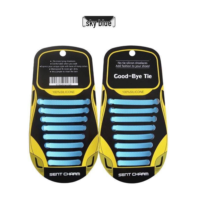 Colorful No-Tie Silicone Elastic Shoelaces - I-Shaped Design for Adults & Children