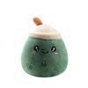 Adorable Plush Apple Fruit Milk Tea Cup Keychain Soft Short Plush Toy Gift
