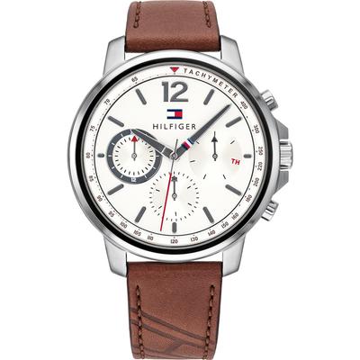 Historical Collection White Dial Brown Leather Strap Men's Quartz Watch 1791531