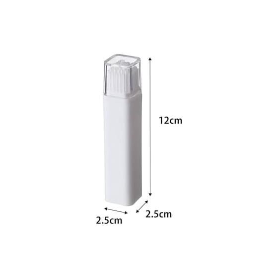 Yamazaki Jitsugyo (Yamazaki) Lid Included Oil Dry White Approx. W2.5 X D2.5 X H12cm Tower Brush Silicone 4354
