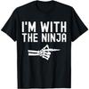 I'm with The Ninja Funny Skeleton Halloween Matching Couple T-Shirt Khan Mens Womens Tank Top Sweatshirt Hoodie 619 Black