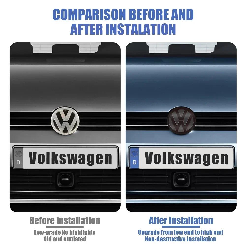 T23-Chrome Car Front Radiator Grille Replacement Emblem Rear Trunk Lid Badge Auto For Volkswagen Golf 7 7.5 Golf 8 Passat Polo 2021