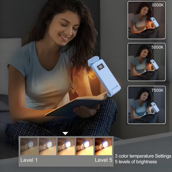 

Reading Light Rechargeable Portable USB-C Fast Charging Foldable 3 Color Temp 5 білий
