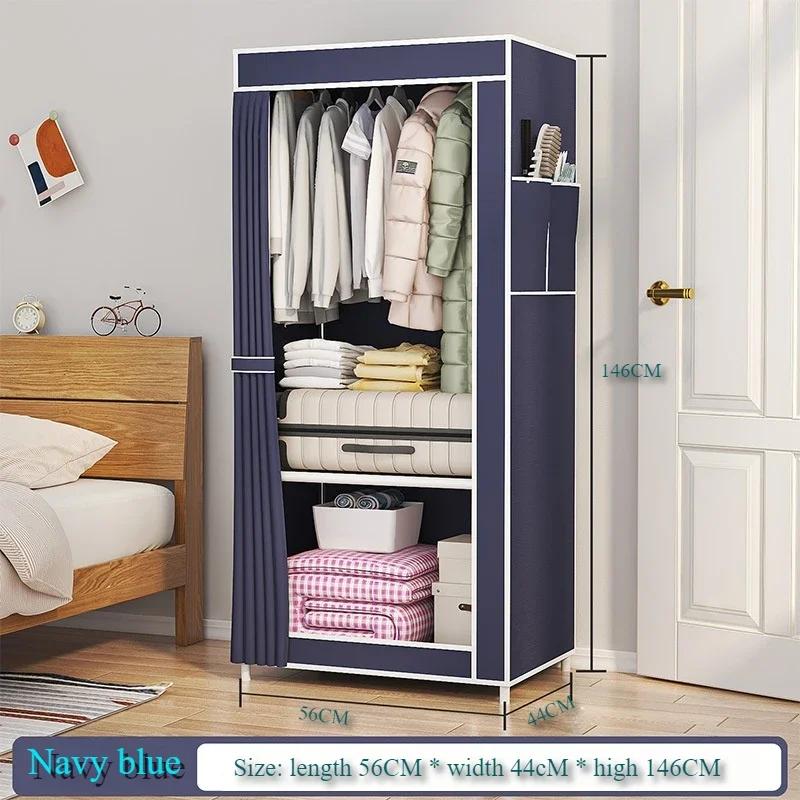 Dustproof Wardrobe Fabric Wardrobe Floor Standing Multilayer Foldable Clothing Hanger Large Capacity Dustproof Bedroom Furniture