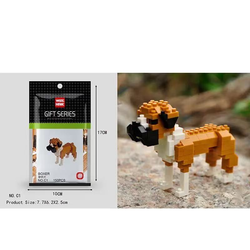 Mini Animals Micro Particle Building Blocks Diamond Bricks Cat Dog Parrot Corgi Flamingo Models Assembly Toys For Kids Children