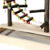 Natural Wood Bird Perches Toy Colorful Beads Climbing Ladder And Swinging Toy For Parakeets Cockatiels