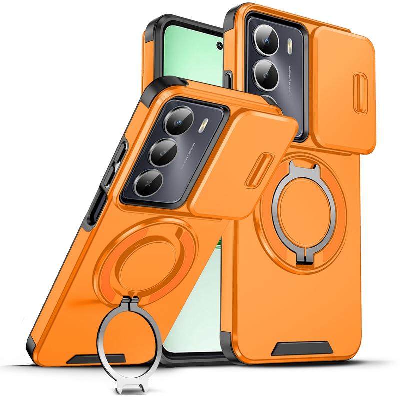 For Realme C75 4G Case Car Magnetic Holder Ring Armor Shockproof Funda For OPPO Realme C75 C 75 RealmeC75 Camera Protect Cover