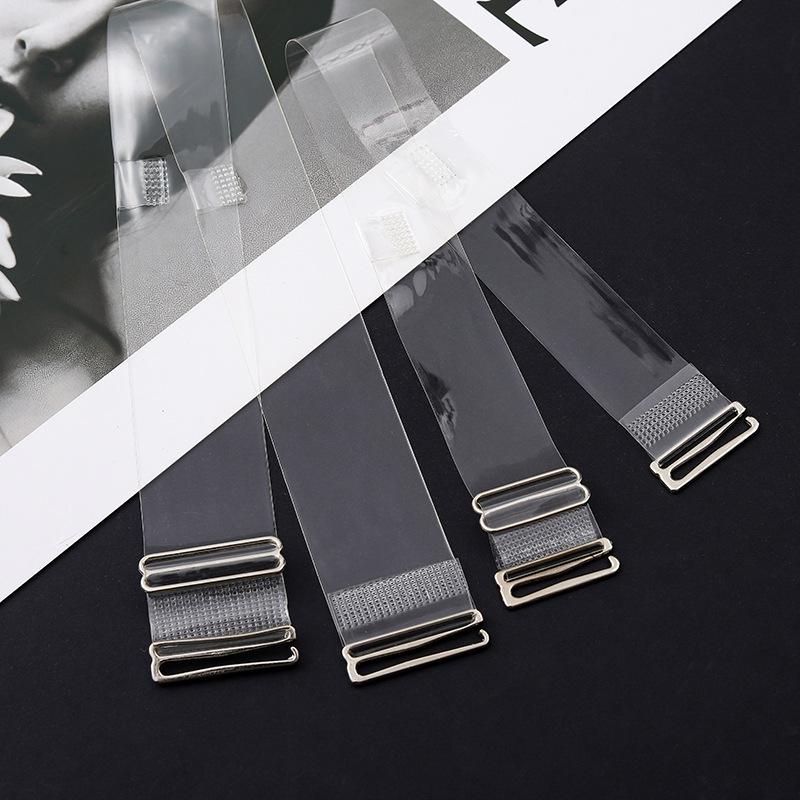 Adjustable Transparent Bra Straps with Steel Buckles for Evening Gowns and Wedding Dresses