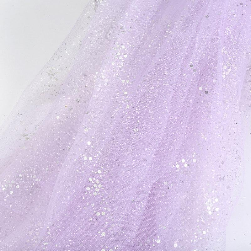 Sequin Mesh Fabric for DIY Sewing Wedding Dress Puff Skirt Stage Costume Photo Influencer Background Decoration Cloth Material