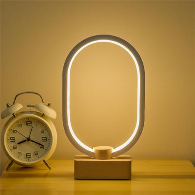 Nordic Wooden LED Table Lamp Dimmable USB Bedside Night Light Home Decorative Lighting Fixture