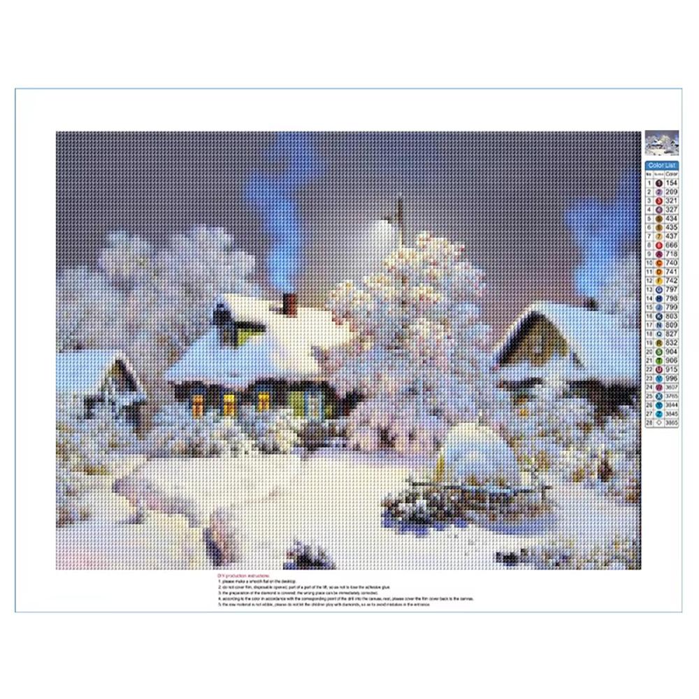DIY Diamond Painting Snow Diamond Mosaic Landscape Sunset Embroidery Rhinestone Full Round Diamond Cross Stitch Home Gift