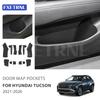 Premium Suede/Poly For Hyundai Tucson NX4 2024 2025 2026 Car Front Rear Doors Map Pocket Sticker Interior Trim