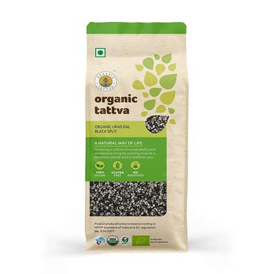 Urad dal noir bio écrasé (500g), Urad Dal Black Split biologique, Tattva biologique