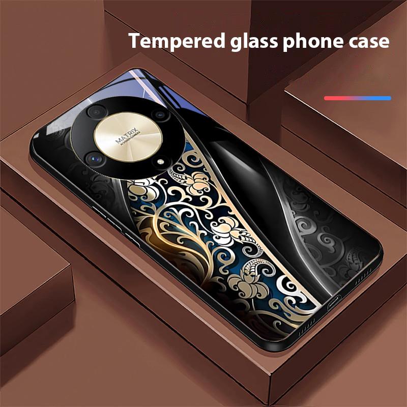 Jinmai Red Purple For Honor Magic 6 50 70 90 Lite X7b 200 Pro Nova 10 Nova 5T X6 P30 Pura 70 Ultra Tempered Glass Phone Case