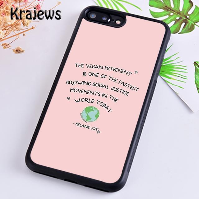 Krajews Love Animal Vegan Quotes Soft Phone Case Cover For iPhone 17 Air 16 15 14 plus 11 12 13 pro max coque Fundas