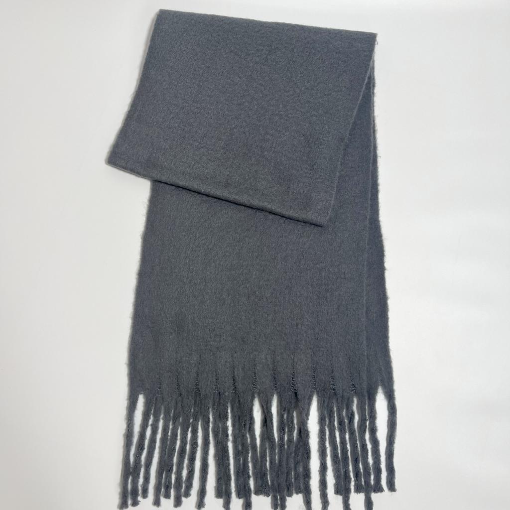 Versatile mohair solid color scarf women's winter thickening simple warmth enlarged shawl scarf