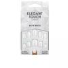 Elegant Touch Polished Colour 24 Nail Polish with Glue Squoval Quite White Mixed