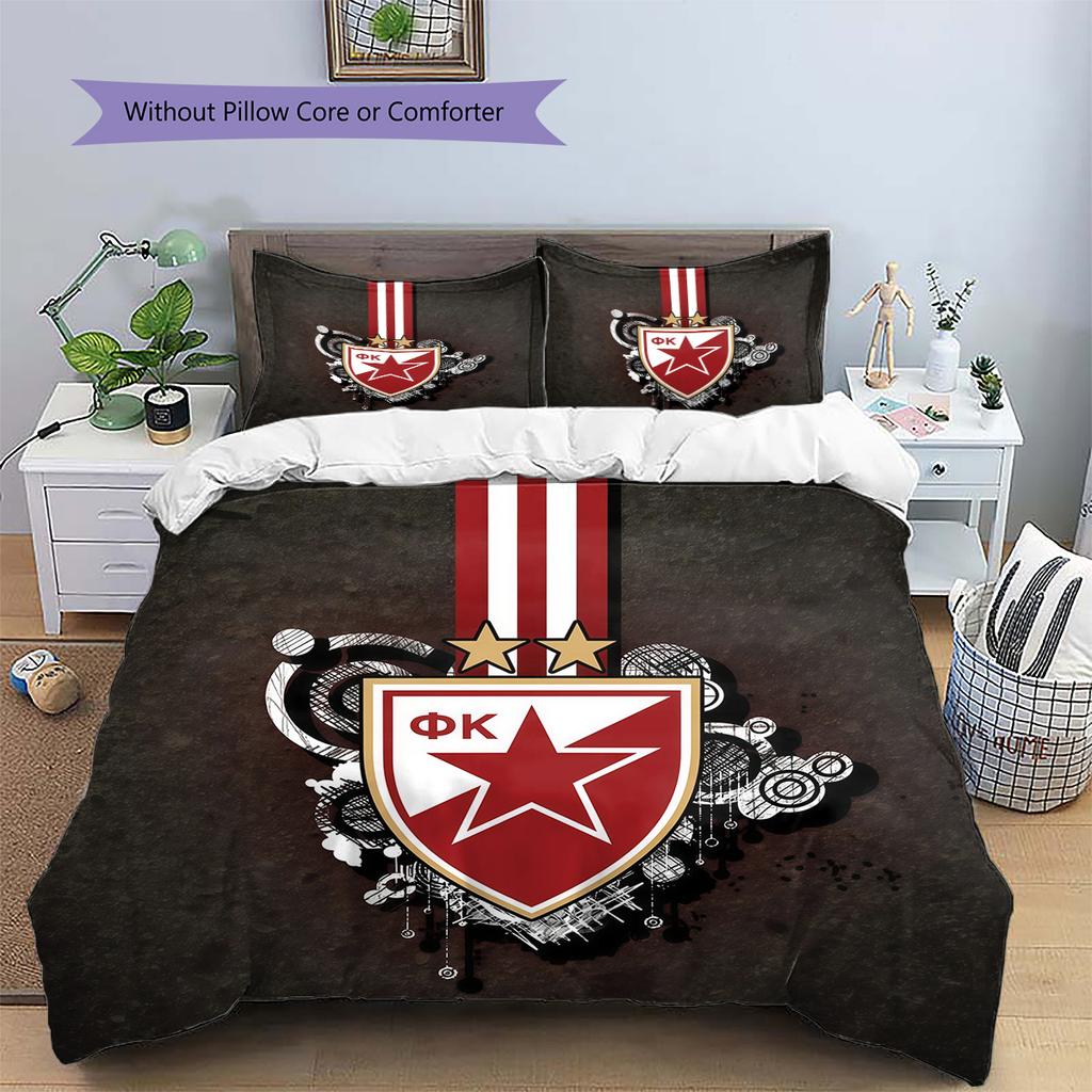 Crvena zvezda Pattern Bedding Quilt Set  Home Decoration  Gift (1 * duvet cover + 2 * pillowcase  without core)
