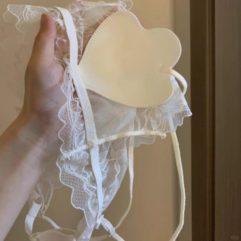 Beige Jacquard Wireless Bra with Wide Adjustable Straps