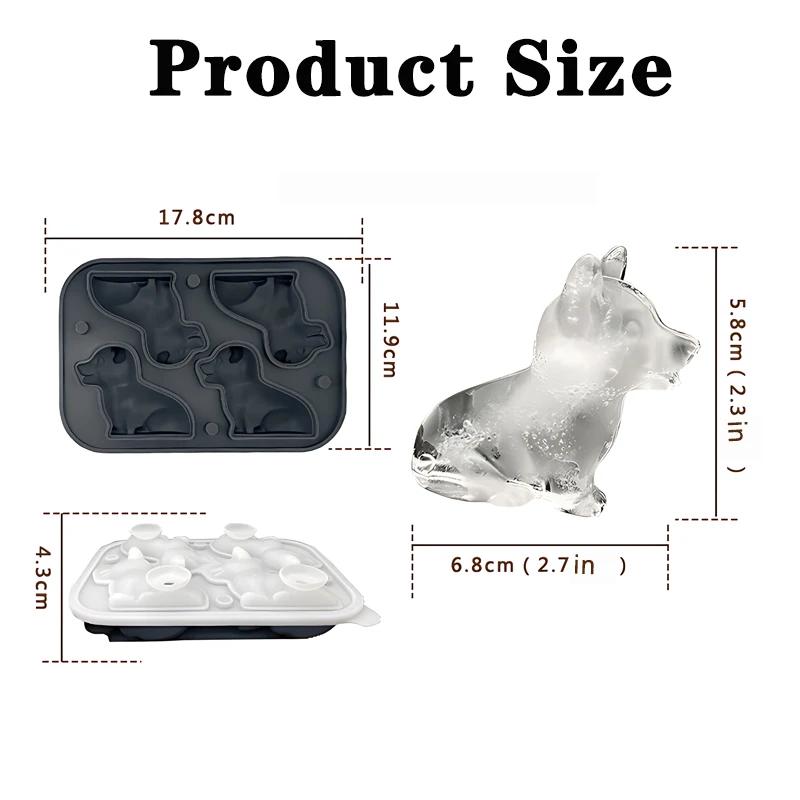 1-5PCS 3D Puppy Shape Silicone Ice Tray Dog Ice Cube Mold for Cocktails Whiskey Bourbon Easy Release Freezer Tray Bar Gift