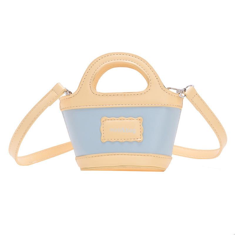 Stylish Korean Inspired Mini Shoulder Bag For Kids In Trendy Color Block Design жёлтый