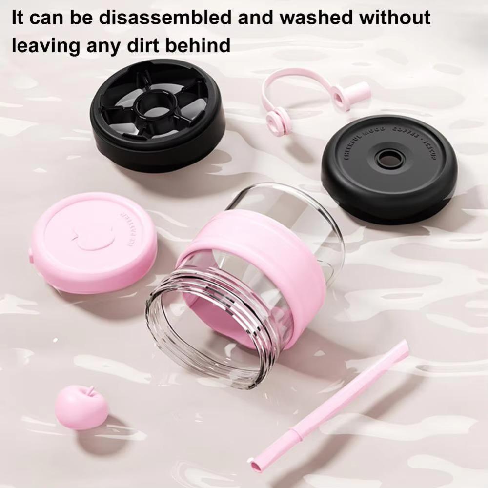 Leak-Proof Ice Coffee Cup Non-slip Cup Sleeve Straw Cup Portable Glass Water Bottle  Office