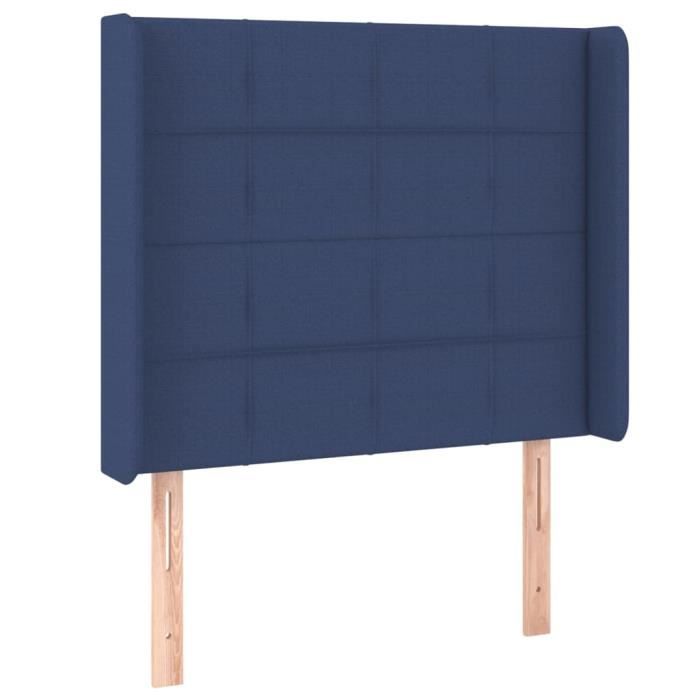 VidaXL Tête de lit avec oreilles Bleu 93x16x118-128 cm Tissu3119568