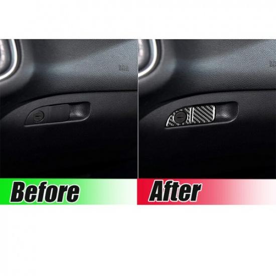 For Dodge Challenger 2015-21 REAL Carbon Fiber Co-Pilot Storage Box Handle Trims