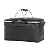 Oxford Fabric Portable Picnic Basket with Handle Foldable Insulated Storage Bag Large Capacity for Outdoor Camping Grocery Shopping