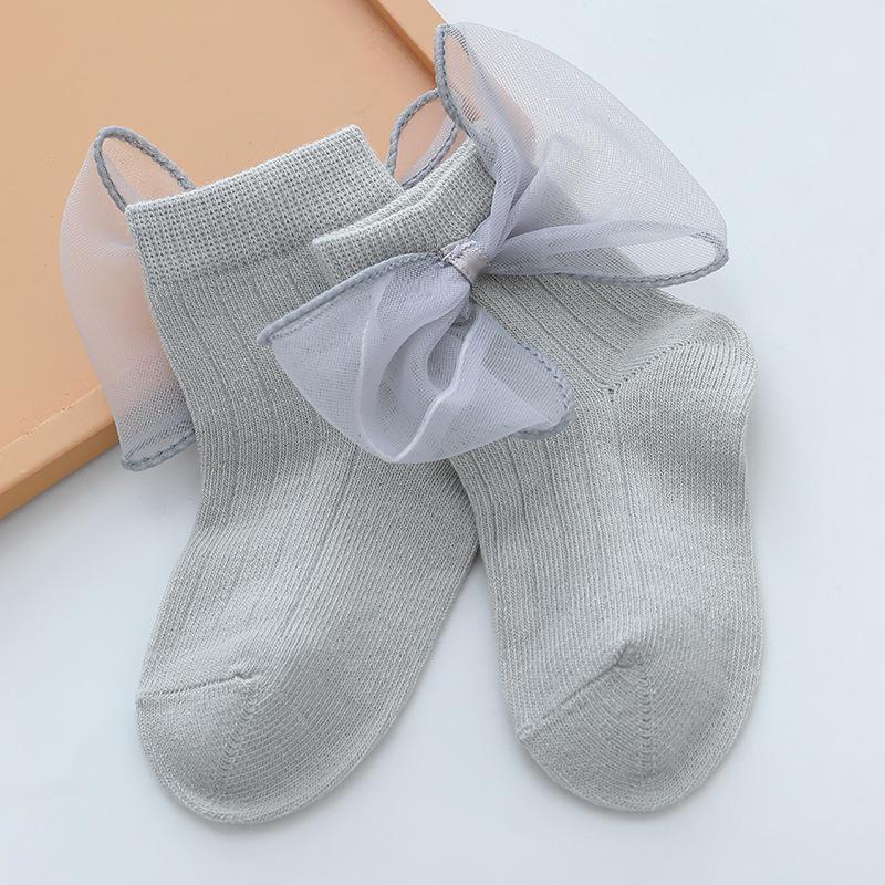 Home Baby Princess Socks Korean Edition Trendy Girls' Socks Children's Lace Socks Bow Baby Cotton Socks For Girls