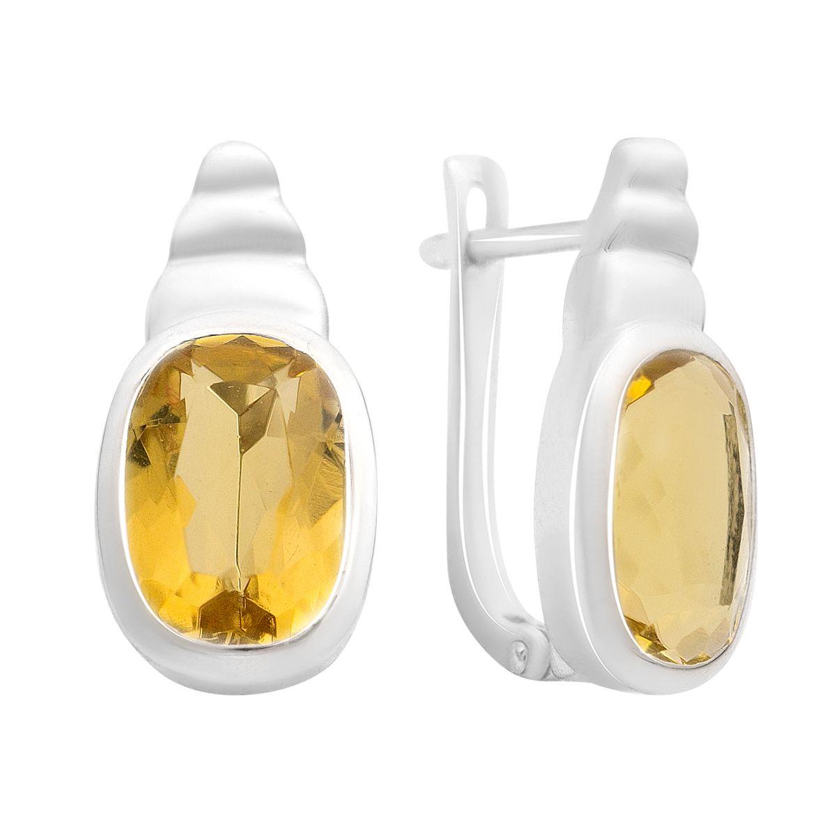 

Срібні сережки з цитрином 5.625ct (2170419) бурштин