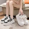 Scarpe bianche con plateau scarpe da donna primavera e autunno nuove versatili popolari scarpe panda scarpe muffin casual di nicchia sottili