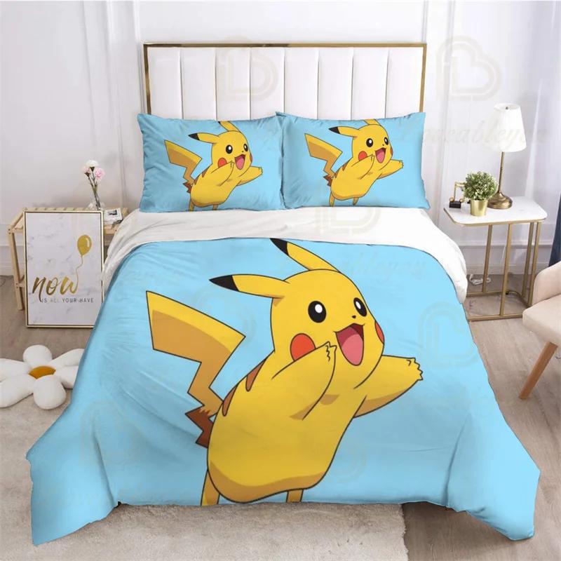 Mewtwo Bedding Set 3pcs EU AU US King Kids Duvet Cover Quilt Pillowcase Double Size Bedroom Bed Linen Decoration