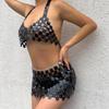 Accessories Sexy Splicing Halter Bikini Body Chain Beach Shiny Sexy Sequins Handmade Breast Chain