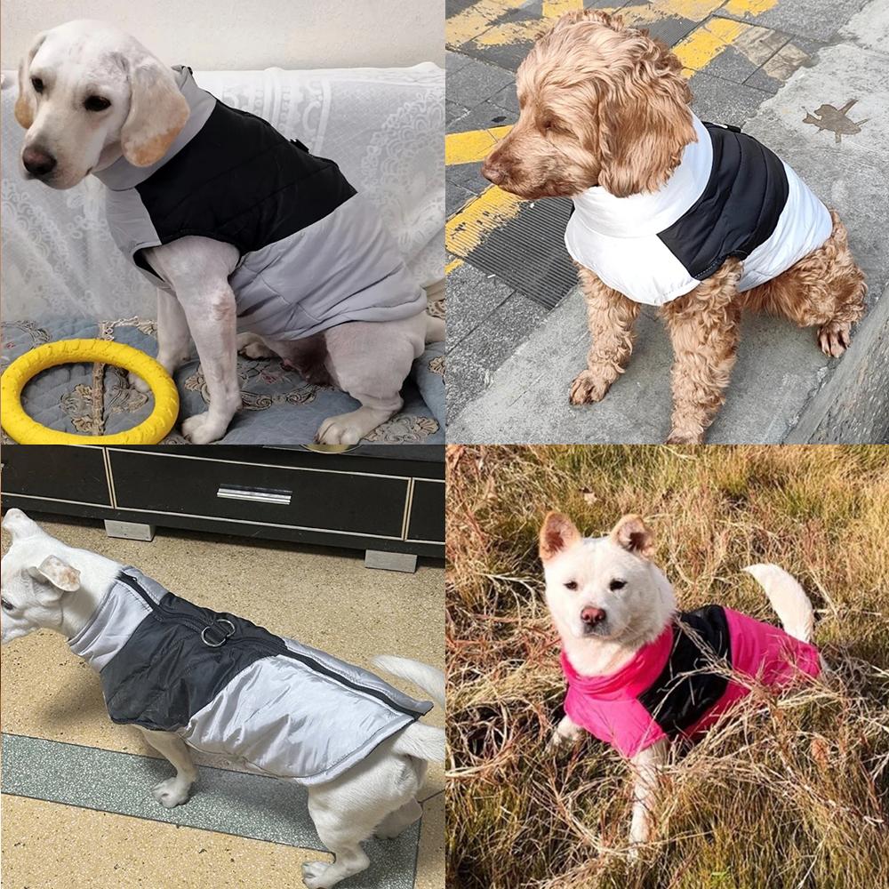 Cozy Puppy Clothes Winter Windproof Jacket Coat Warm Solid Pet Zipper Costumes For Small Medium Dogs Cats French bulldog Outfits