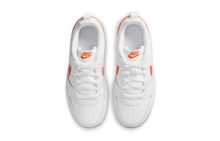 Nike Court Borough 2 Low 2 Slip Resistant Lightweight Cushioning Low top Kids' Skateboarding Shoes White Orange BQ5448-114