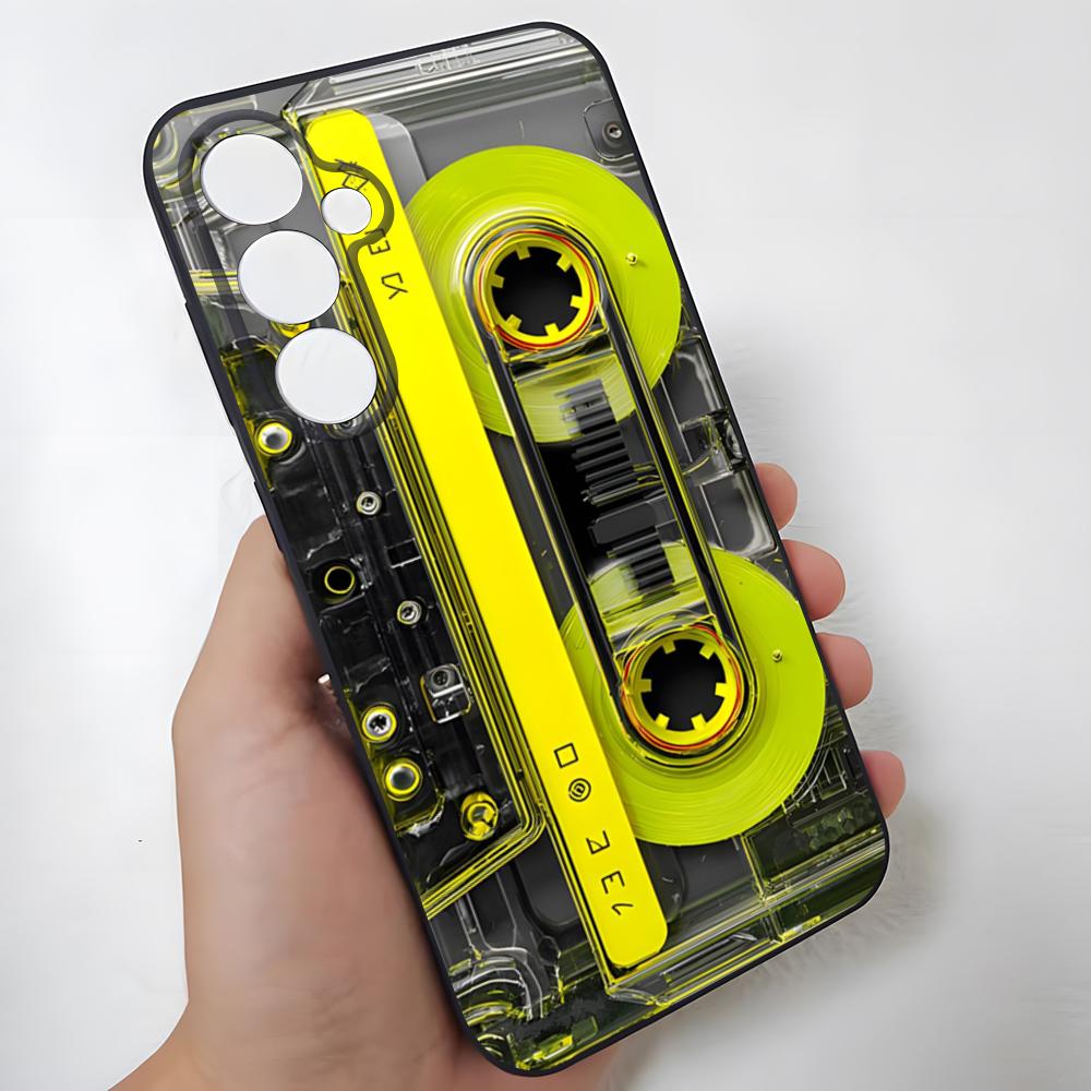 Retro Magnetic Radio Tape Cassette Phone Case For Samsung S26 Ultra S25 Edge Ultra S23 S22 S21 S20 Ultra Plus S24 Fe Glass Cover