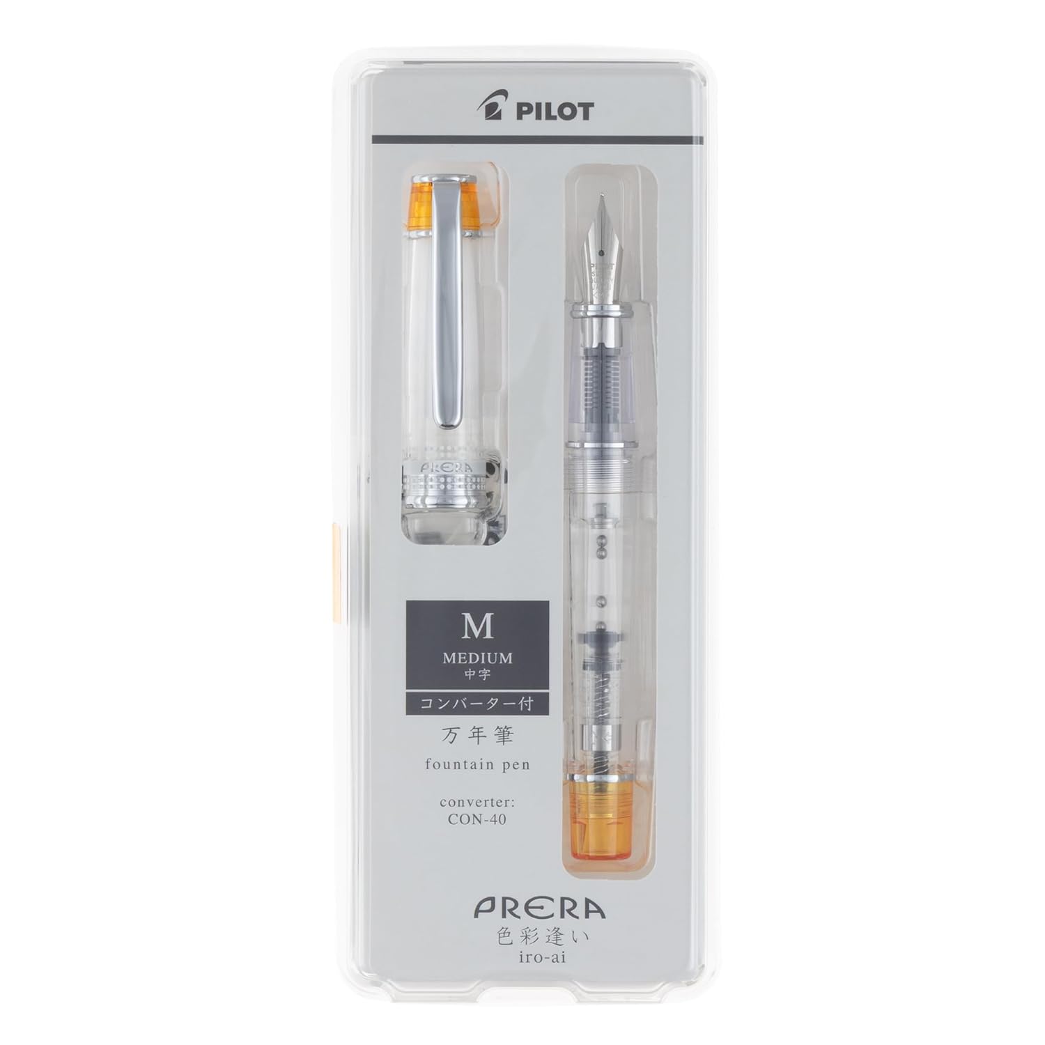 PILOT Fountain Pen Prela PRERA Colorful Encounter M Medium Transparent Orange PFPR1TOM