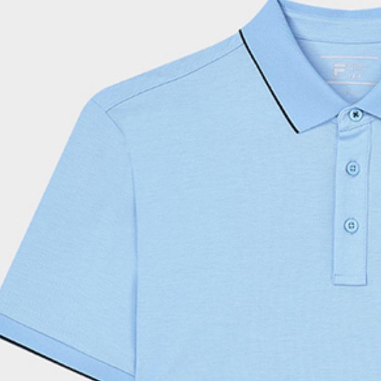 New FILA WHITE Polo Shirt Men's Light Bright Blue F51M523102F-LB
