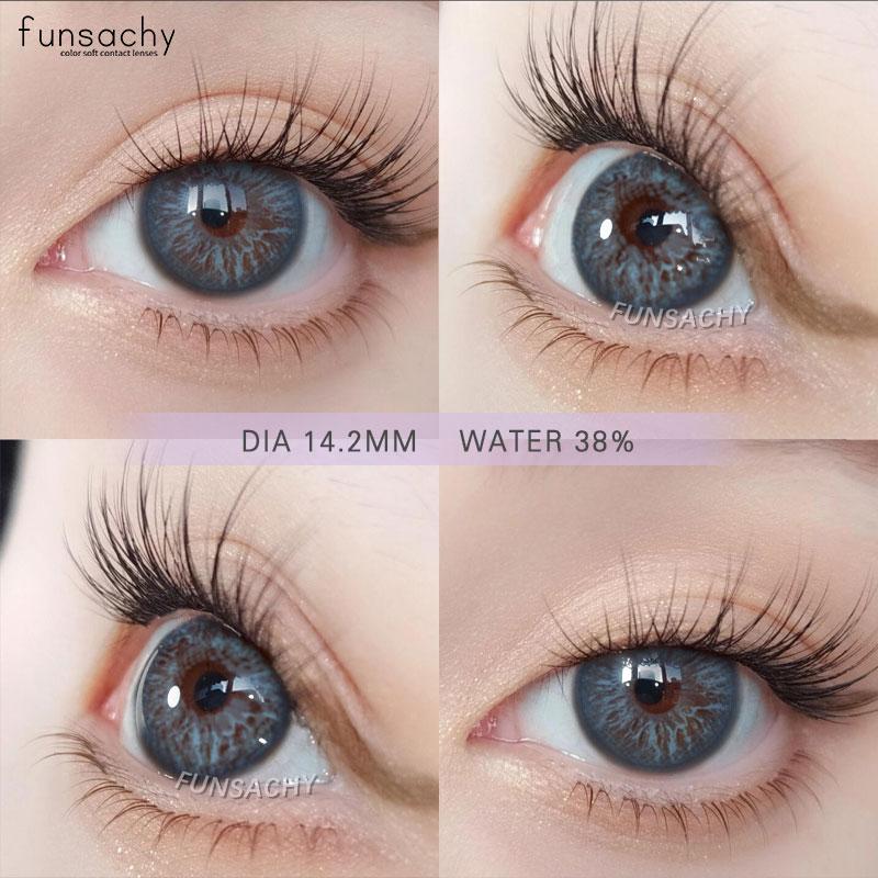 FUNSACHY 1 para gorąco sprzedających się soczewek kontaktowych kolorowych brązowych soczewek do oczu szarych pięknych źrenic niebieski kolor makijaż oczu kosmetyczne roczne