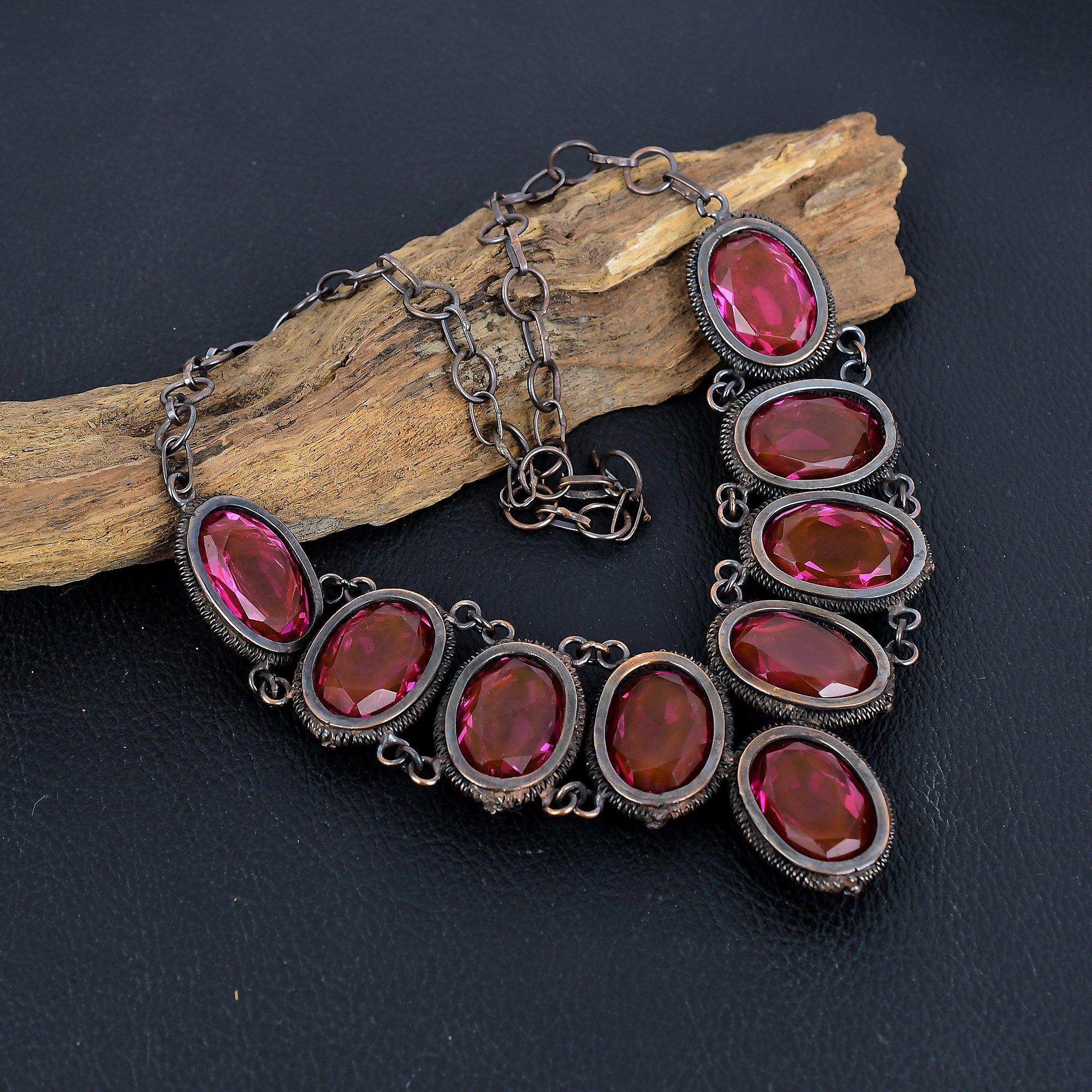 

Rubilite Necklace, Natural Gemstone 999 Copper Wire Wrapped Necklace, Handmade Jewelry, Anniversary And Birthday Gift For Her