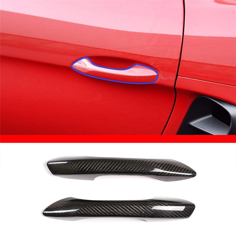 Car Exterior Door Handle Cover Trim Accessories Dry Carbon Fiber Parts For 911 2012-2018 718 2016-, Without Holes